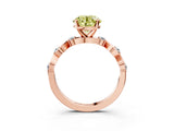 Rose gold Fancy Yellow Round  Solitaire Twisted Band with Prong Setting 4