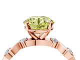 Rose gold Fancy Yellow Round  Solitaire Twisted Band with Prong Setting 5