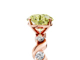 Rose gold Fancy Yellow Round  Solitaire Twisted Band with Prong Setting