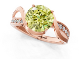 Rose gold Fancy Yellow Round  Solitaire Twisted Band with Prong Setting_4