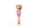 Rose gold Fancy Yellow Round  Solitaire Twisted Band with Prong Setting_5