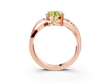 Rose gold Fancy Yellow Round  Solitaire Twisted Band with Prong Setting_6