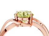 Rose gold Fancy Yellow Round  Solitaire Twisted Band with Prong Setting_7