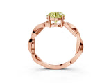 Rose gold Fancy Yellow Round  Solitaire Twisted Pave Diamond Ring with Four-Prong Setting_126