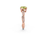 Rose gold Fancy Yellow Round  Solitaire Twisted Pave Diamond Ring with Four-Prong Setting_14