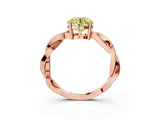 Rose gold Fancy Yellow Round  Solitaire Twisted Pave Diamond Ring with Four-Prong Setting_15