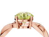 Rose gold Fancy Yellow Round  Solitaire Twisted Pave Diamond Ring with Four-Prong Setting_16