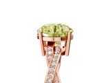 Rose gold Fancy Yellow Round  Solitaire Twisted Pave Diamond Ring with Four-Prong Setting_17