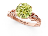 Rose gold Fancy Yellow Round  Solitaire Vine Band with Milgrain Prong Setting_4