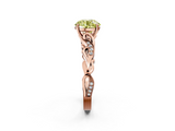 Rose gold Fancy Yellow Round  Solitaire Vine Band with Milgrain Prong Setting_5