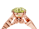 Rose gold Fancy Yellow Round  Solitaire Vine Band with Milgrain Prong Setting_7