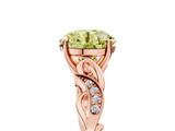 Rose gold Fancy Yellow Round  Solitaire Vine Band with Milgrain Prong Setting_8