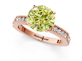 Rose gold Fancy Yellow Round  Solitaire with Pavé Band and Four-Prong Setting_30