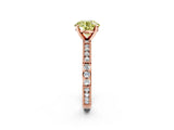 Rose gold Fancy Yellow Round  Solitaire with Pavé Band and Four-Prong Setting_31