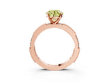 Rose gold Fancy Yellow Round  Solitaire with Pavé Band and Four-Prong Setting_32