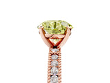 Rose gold Fancy Yellow Round  Solitaire with Pavé Band and Four-Prong Setting_34
