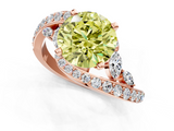 Rose gold Fancy Yellow Round  Solitaire with Pavé Twist Band and Four-Prong Setting_1