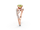 Rose gold Fancy Yellow Round  Solitaire with Pavé Twist Band and Four-Prong Setting_2