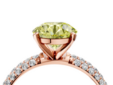 Rose gold Fancy Yellow Round  Solitaire with Pave Band and Four-Prong Setting_7