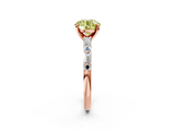 Rose gold Fancy Yellow Round  Solitaire with Side Baguettes and Channel Set Band_2