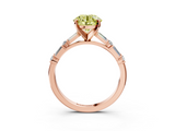 Rose gold Fancy Yellow Round  Solitaire with Side Baguettes and Channel Set Band_3