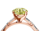 Rose gold Fancy Yellow Round  Solitaire with Side Baguettes and Channel Set Band_4
