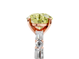 Rose gold Fancy Yellow Round  Solitaire with Side Baguettes and Channel Set Band_5