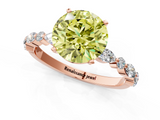 Rose gold Fancy Yellow Round  Solitaire with Side Stones on a Pavé Band and Four-Prong Setting_1