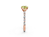 Rose gold Fancy Yellow Round  Solitaire with Side Stones on a Pavé Band and Four-Prong Setting_2