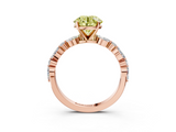 Rose gold Fancy Yellow Round  Solitaire with Side Stones on a Pavé Band and Four-Prong Setting_3