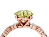 Rose gold Fancy Yellow Round  Solitaire with Side Stones on a Pavé Band and Four-Prong Setting_4