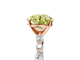Rose gold Fancy Yellow Round  Solitaire with Side Stones on a Pavé Band and Four-Prong Setting_5
