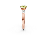 Rose gold Fancy Yellow Round  Solitaire with Tapered Baguette Side Stones on a Classic Band with Four-Prong Setting_2