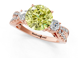 Rose gold Fancy Yellow Round  Three-Stone Diamond Ring with Pavé Split Shank and Four-Prong Setting_18