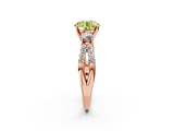 Rose gold Fancy Yellow Round  Three-Stone Diamond Ring with Pavé Split Shank and Four-Prong Setting_19