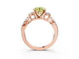 Rose gold Fancy Yellow Round  Three-Stone Diamond Ring with Pavé Split Shank and Four-Prong Setting_20