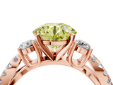 Rose gold Fancy Yellow Round  Three-Stone Diamond Ring with Pavé Split Shank and Four-Prong Setting_21