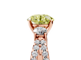 Rose gold Fancy Yellow Round  Three-Stone Diamond Ring with Pavé Split Shank and Four-Prong Setting_22