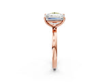 Rose gold Fancy Yellow Round  and Emerald Cut Toi Moi Ring with Prong Setting_31