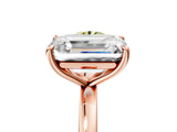 Rose gold Fancy Yellow Round  and Emerald Cut Toi Moi Ring with Prong Setting_34
