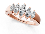 Rose gold Five-Stone Marquise Diamond Bar Set White Gold Band_22