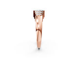 Rose gold Five-Stone Marquise Diamond Bar Set White Gold Band_23