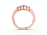 Rose gold Five-Stone Marquise Diamond Bar Set White Gold Band_24