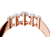 Rose gold Five-Stone Marquise Diamond Bar Set White Gold Band_25