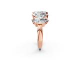 Rose gold Five Stone Marquise Diamond Prong Set White Gold Band_21