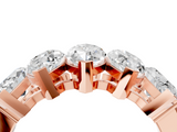 Rose gold Five Stone Marquise Diamond Prong Set White Gold Band_23