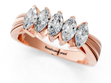 Rose gold Five-Stone Marquise Diamond Split Shank Ring with Shared Prong Setting_22