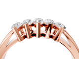 Rose gold Five-Stone Marquise Diamond Split Shank Ring with Shared Prong Setting_25