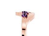 Rose gold Five-Stone Round Amethyst Crossover Band with Prong Setting_23