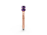 Rose gold Five-Stone Round Amethyst Prong-Set Band_20